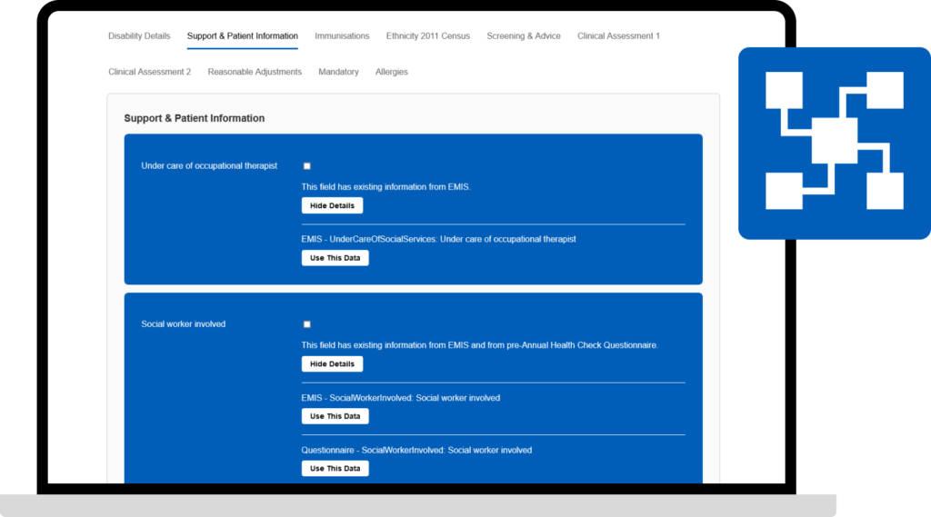 Annual Health Checks patient appointment details screenshot